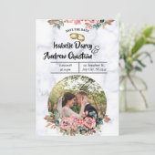 Moderne minimalistische legante bruiloft save the date (Staand voorkant)