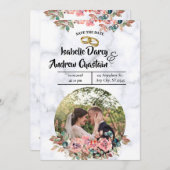 Moderne minimalistische legante bruiloft save the date (Voorkant / Achterkant)