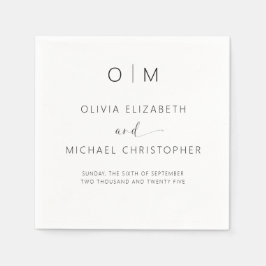 Moderne minimalistische legante bruiloft servet