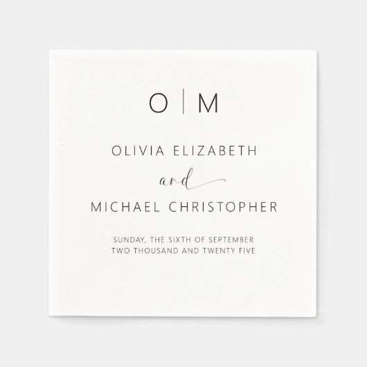 Moderne minimalistische legante bruiloft servet (Voorkant)