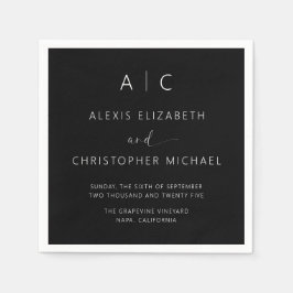 Moderne minimalistische legante bruiloft servet