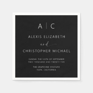 Moderne minimalistische legante bruiloft servet