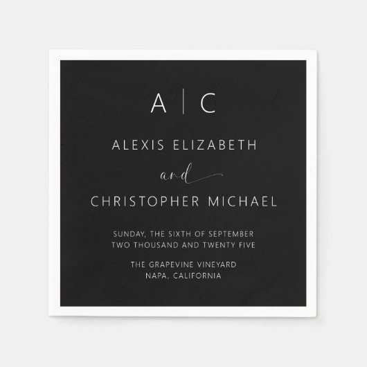 Moderne minimalistische legante bruiloft servet (Voorkant)