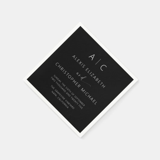 Moderne minimalistische legante bruiloft servet (Hoek)