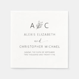 Moderne minimalistische legante bruiloft servet