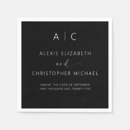 Moderne minimalistische legante bruiloft servet