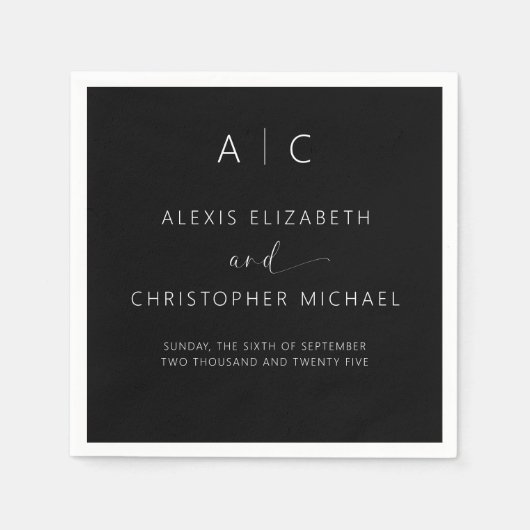 Moderne minimalistische legante bruiloft servet (Voorkant)