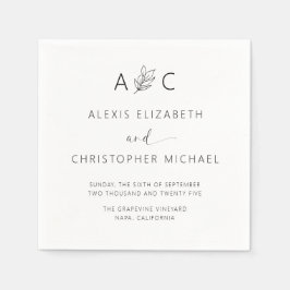 Moderne minimalistische legante bruiloft servet