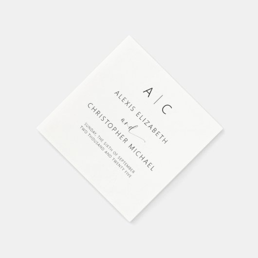 Moderne minimalistische legante bruiloft servet (Hoek)