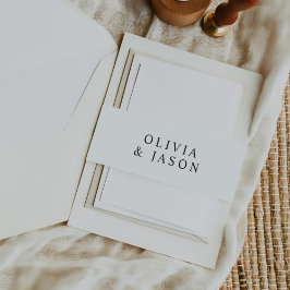 Moderne minimalistische legante bruiloft uitnodigingen wikkel