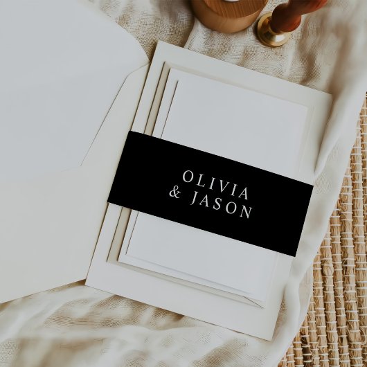 Moderne minimalistische legante bruiloft uitnodigingen wikkel