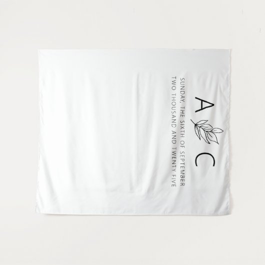 Moderne minimalistische legante bruiloft wandkleed (Voorkant (horizontaal))