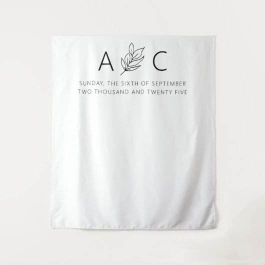 Moderne minimalistische legante bruiloft wandkleed (Voorkant)