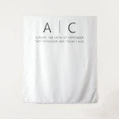 Moderne minimalistische legante bruiloft wandkleed (Voorkant)