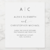 Moderne minimalistische legante bruiloft wijn etiket (Enkel label)