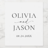 Moderne minimalistische legante bruiloft wijn etiket (Enkel label)