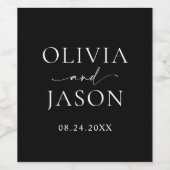 Moderne minimalistische legante bruiloft wijn etiket (Enkel label)