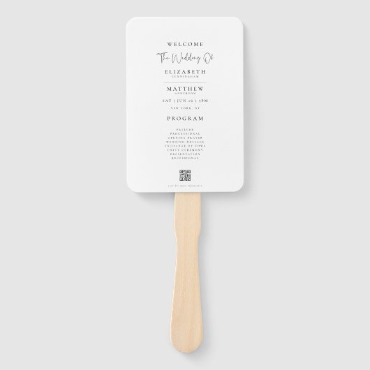 Moderne minimalistische legante chic Simple Weddin Handwaaier (Voorkant)