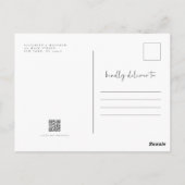 Moderne minimalistische legante eenvoudige bruilof briefkaart (Achterkant)