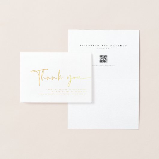 Moderne minimalistische legante eenvoudige bruilof folie kaarten (Display)