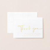 Moderne minimalistische legante eenvoudige bruilof folie kaarten (Voorkant met envelop)