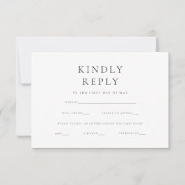 Moderne minimalistische legante eenvoudige bruilof RSVP kaartje