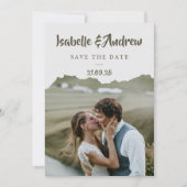 Moderne minimalistische legante eenvoudige bruilof save the date (Voorkant)