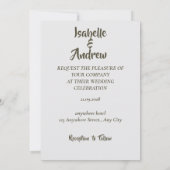 Moderne minimalistische legante eenvoudige bruilof save the date (Achterkant)