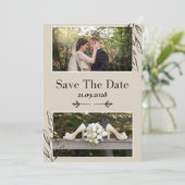 Moderne minimalistische legante eenvoudige bruilof save the date (Staand voorkant)