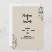 Moderne minimalistische legante eenvoudige bruilof save the date (Achterkant)