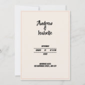 Moderne minimalistische legante eenvoudige bruilof save the date (Achterkant)