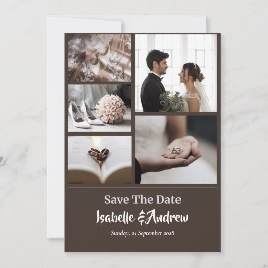 Moderne minimalistische legante eenvoudige bruilof save the date (Voorkant)