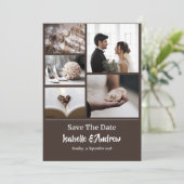 Moderne minimalistische legante eenvoudige bruilof save the date (Staand voorkant)