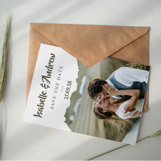Moderne minimalistische legante eenvoudige bruilof save the date