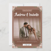 Moderne minimalistische legante eenvoudige bruilof save the date (Voorkant)