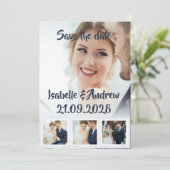 Moderne minimalistische legante eenvoudige bruilof save the date (Staand voorkant)