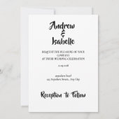 Moderne minimalistische legante eenvoudige bruilof save the date (Achterkant)
