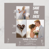 Moderne minimalistische legante eenvoudige bruilof save the date (Voorkant / Achterkant)