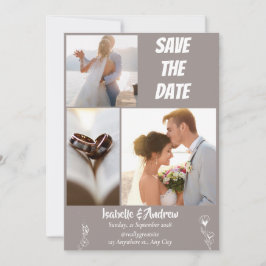 Moderne minimalistische legante eenvoudige bruilof save the date