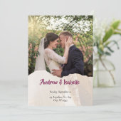 Moderne minimalistische legante eenvoudige bruilof save the date (Staand voorkant)