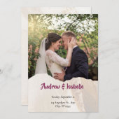 Moderne minimalistische legante eenvoudige bruilof save the date (Voorkant / Achterkant)