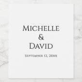 Moderne minimalistische legante eenvoudige bruilof wijn etiket (Enkel label)