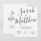 Moderne minimalistische legante kalligrafie kaart (Voorkant / Achterkant)