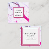 Moderne minimalistische legante marmer Makeup arti Vierkante Visitekaartje (Voorkant / Achterkant)