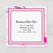 Moderne minimalistische legante marmer Makeup arti Vierkante Visitekaartje (Achterkant)