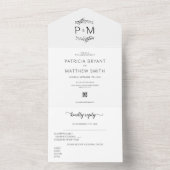 Moderne minimalistische legante olievlek QR-code b All In One Uitnodiging (Binnen)