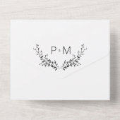 Moderne minimalistische legante olievlek QR-code b All In One Uitnodiging (Achterkant)