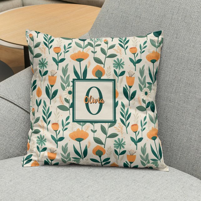 Moderne Minimalistische Lente Bloemen Kussen (Creator heeft geüpload)