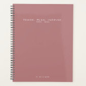 Moderne Minimalistische Leraar School Aangepaste P Planner (Voorkant)