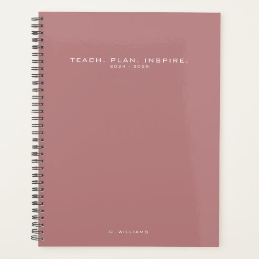 Moderne Minimalistische Leraar School Aangepaste P Planner (Voorkant)